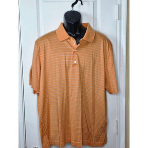 Men's Bobby Jones Polo XXL Orange White Striped